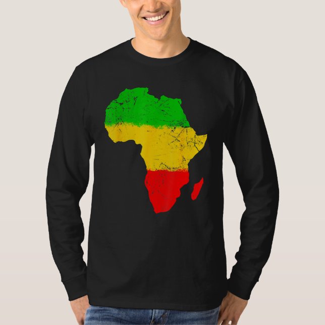 Camiseta Africa Map Black History Month Afro African Pride  (Frente)