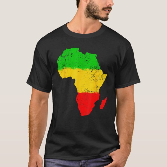 Camiseta Africa Map Black History Month Afro African Pride  (Frente)