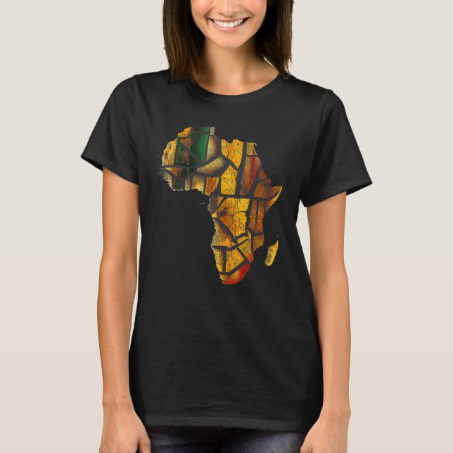 Camiseta Africa Map Kente Cloth Graphic Tees for Men Women  (Frente)