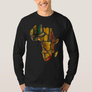 Camiseta Africa Map Kente Cloth Graphic Tees for Men Women