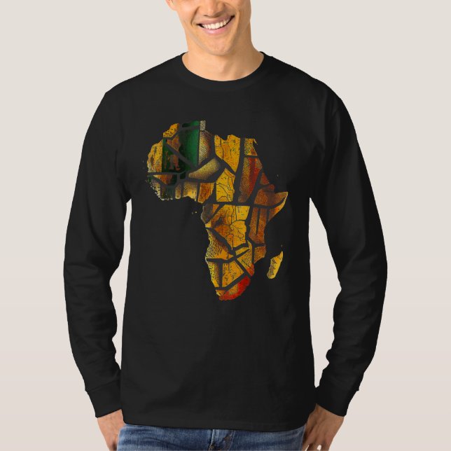 Camiseta Africa Map Kente Cloth Graphic Tees for Men Women  (Frente)
