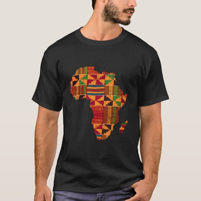 Camiseta África Map Kente Para Africano (Frente)