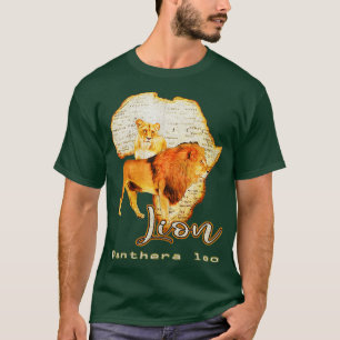 Camiseta Africa Map Lion Safari Savanna Willife Zoo Souven
