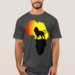 Camiseta África Mapa de Leão Pai Animais do Sul Cinco Grand