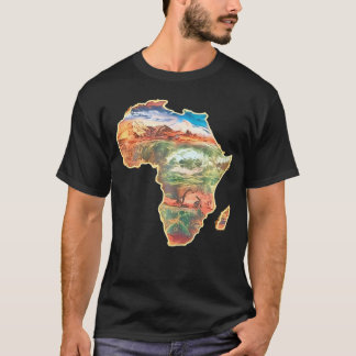 Camiseta África Mapa Verde Amarelo Vermelho Orgulho African