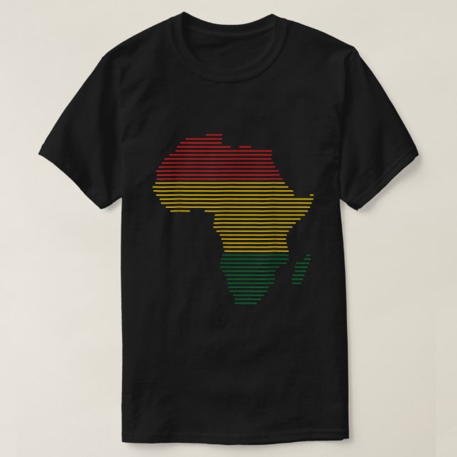 Camiseta África Mapeia História Negra Mês BLM Melanin Pride (Frente do Design)