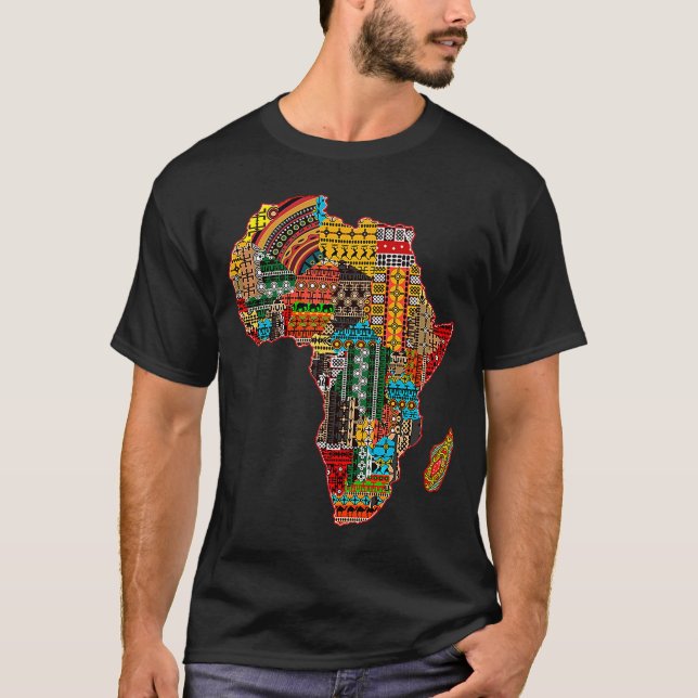 Camiseta África Mapeia Nomes De Países Africanos Afro-Melan (Frente)