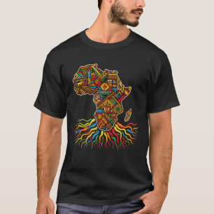 Camiseta África mapeia raízes africanas Padrões-a tribal Ke