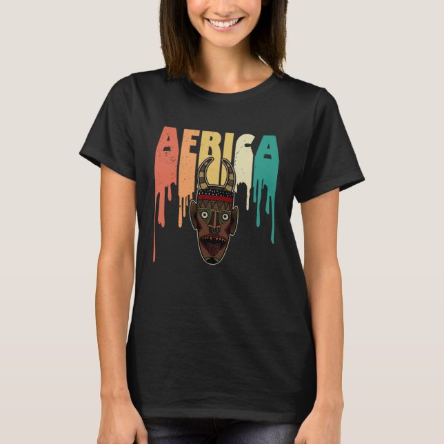 Camiseta África Máscara Africano História Afro Reggae Melan (Frente)