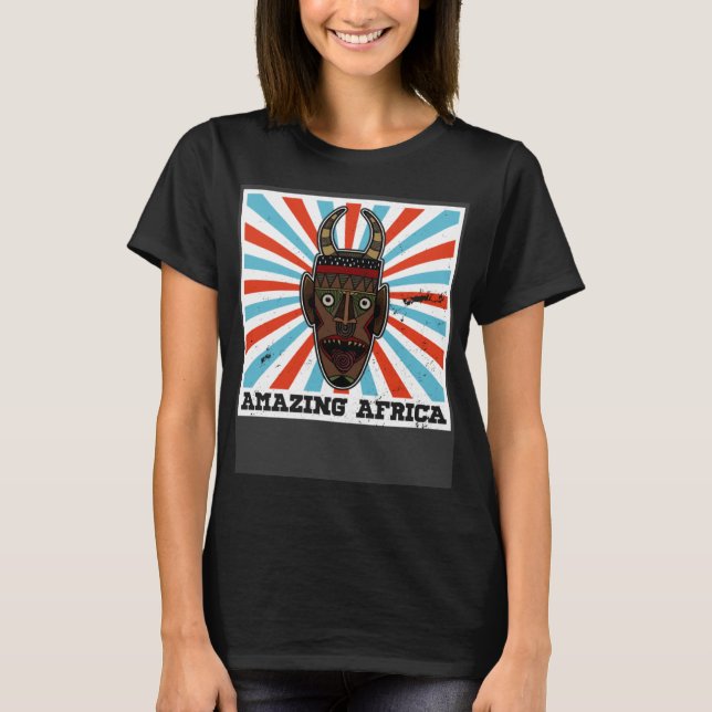 Camiseta África Máscara Africano História Afro Reggae Melan (Frente)