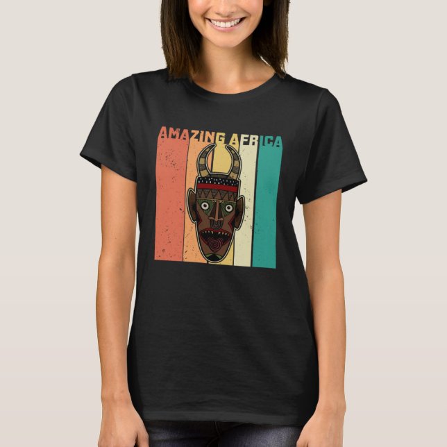 Camiseta Africa Mask African Afro History Reggae Melanin (Frente)