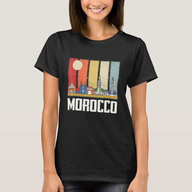 Camiseta Africa Morocco Skyline Moroccans African Souvenir  (Frente)