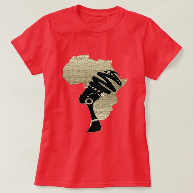 Camiseta África no Dourado (Frente do Design)