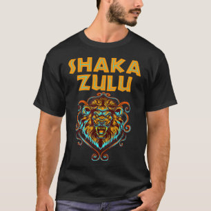 Camiseta África Orgulho Zulu Guerreiro Shaka Lion Tribe Af