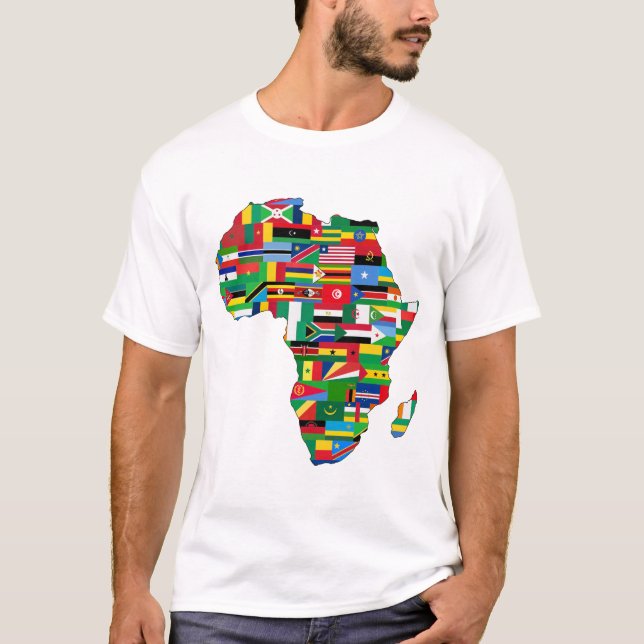Camiseta África Países Continentes: Sinalizadores Mapeiam N (Frente)