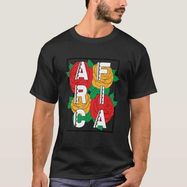 Camiseta África Patrimônio Flor Tradicional Cultural (Frente)