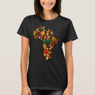 Camiseta África Primitiva Tribal Mapa Raízes Africanas Bhm
