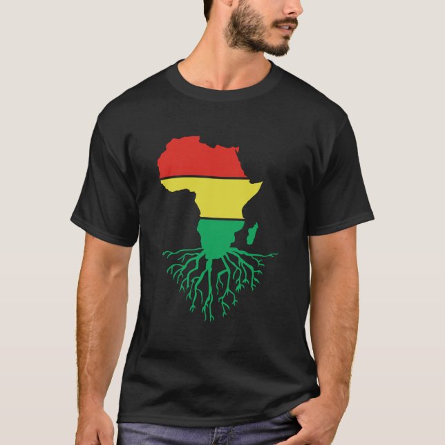 Camiseta África Raízes Africanas Negras Afrocentristas (Frente)