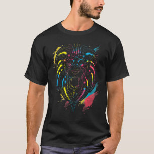 Camiseta África Rei Animal Leão Animal Colorido Lion Zoo
