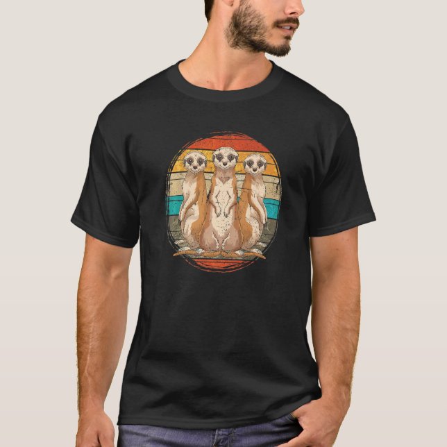 Camiseta Africa Safari Meerkat  Zoo Animal Retro Meerkat (Frente)