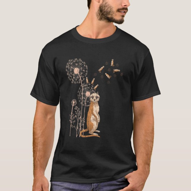 Camiseta África Safari Zoo Animal Dandelion Meerkat 1 (Frente)