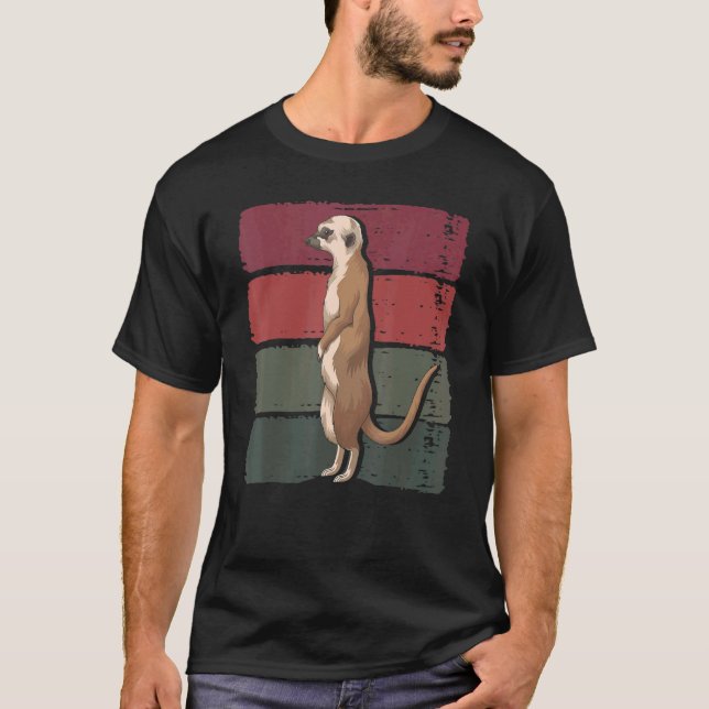 Camiseta África Safari Zoo Animal Meerkat Retro Meerkat (Frente)
