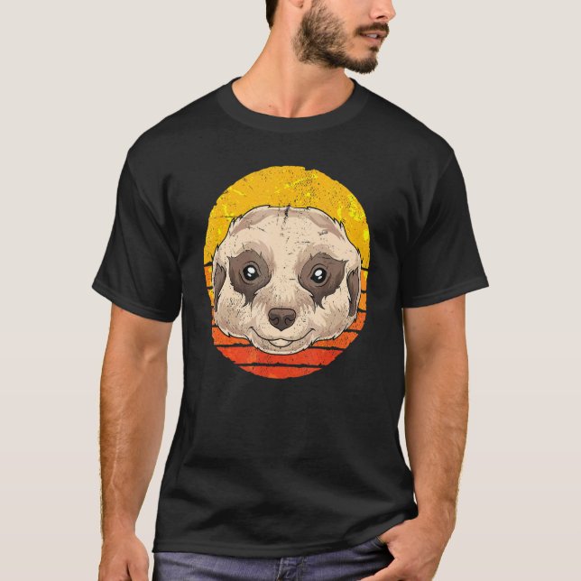 Camiseta Africa Safari Zoo Animal  Retro Meerkat (Frente)