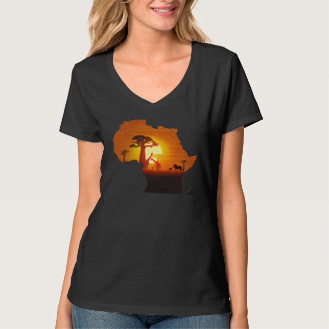 Camiseta Africa Savannah Continent Lion African King Cradle (Frente)