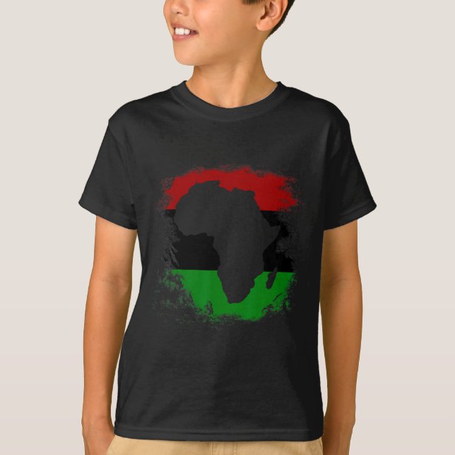 Camiseta África Sinalizador Africano Continente Mapa Pan-áf (Frente)