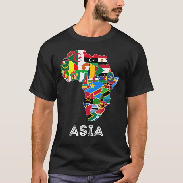 Camiseta África - Sinalizadores de Mapa Continente Engraçad (Frente)