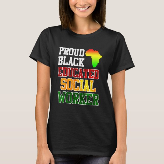 Camiseta África Sou um trabalhador social orgulhoso e educa (Frente)