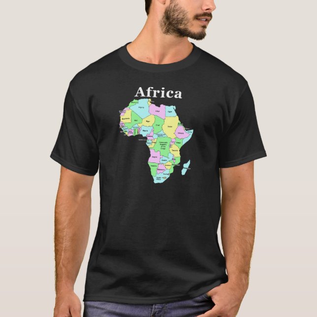 Camiseta África - (texto branco para artigos escuros) (Frente)