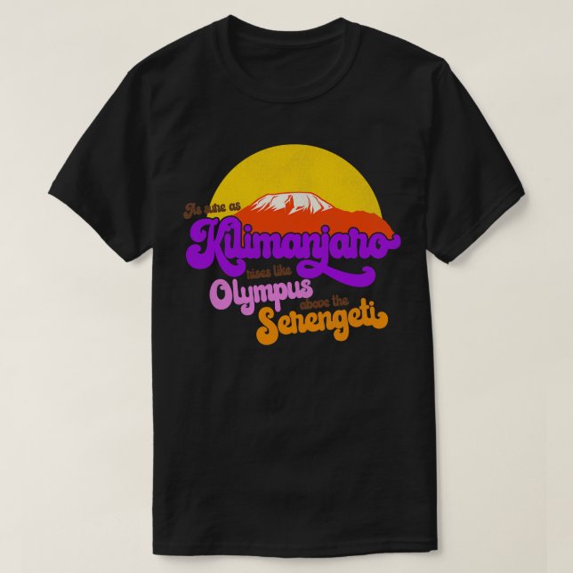 Camiseta ÁFRICA Toto Lyrics Tão Certo Quanto Kilimanjaro (Frente do Design)