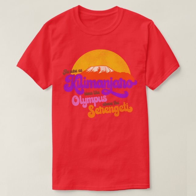 Camiseta ÁFRICA Toto Lyrics Tão Certo Quanto Kilimanjaro (Frente do Design)
