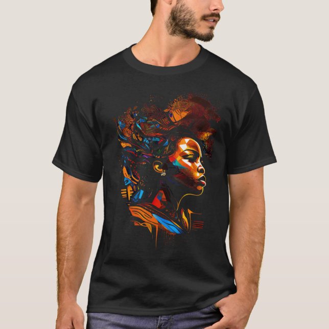 Camiseta African Abstract Colorful Melanin Black Excellence (Frente)