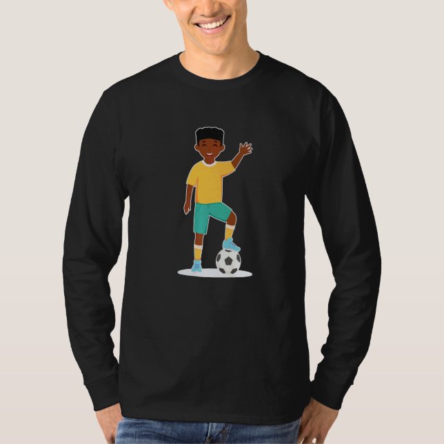Camiseta African American Boy Kids Soccer Player (Frente)