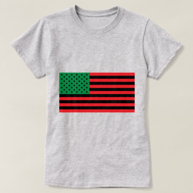 Camiseta African American Flag (com opção de adição de text (Frente do Design)