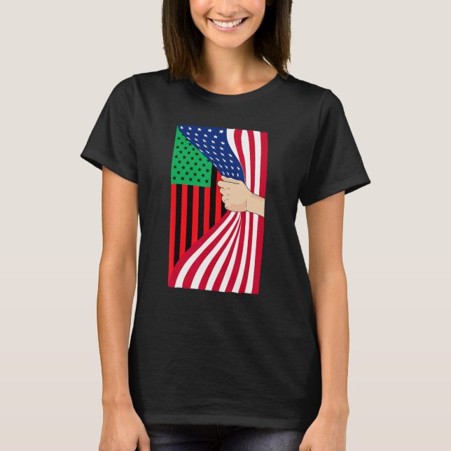 Camiseta African American Flag Pan African Black Liberation (Frente)