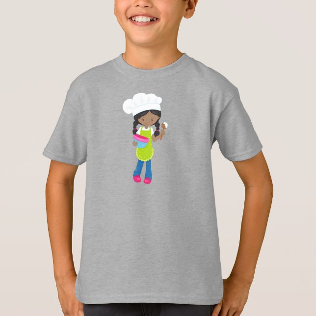 Camiseta African American Girl, Baking, Baker, Bakery (Frente)