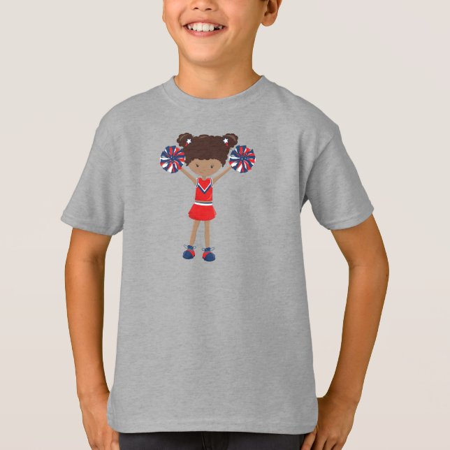 Camiseta African American Girl, Cheerhead, Cheerleaderes (Frente)
