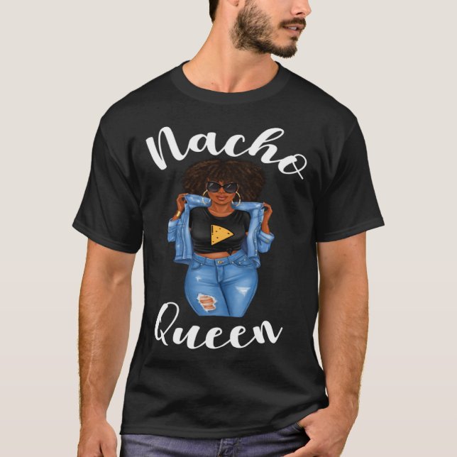 Camiseta African American  Nacho Queen Cinco De Mayo Womens (Frente)