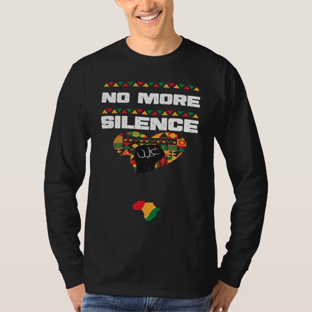 Camiseta African American No More Silence  Black History Mo (Frente)