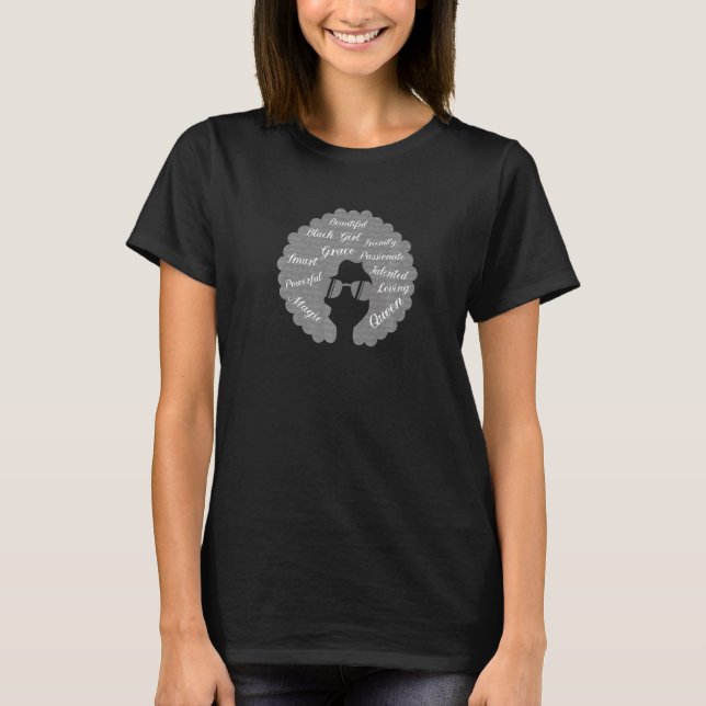 Camiseta African American Woman Empowerment Black Girl Afro (Frente)