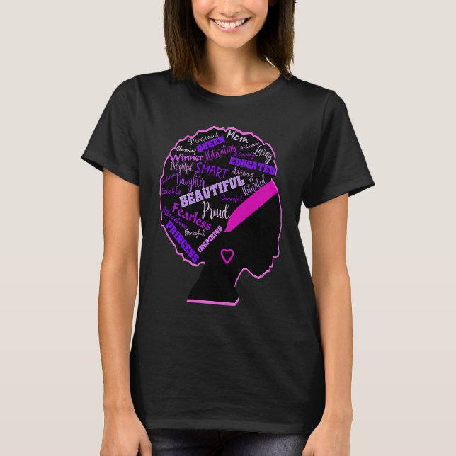 Camiseta African American Women Afro Wordal Word Hair Women (Frente)