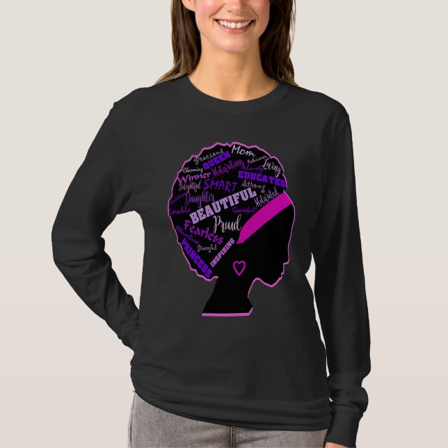 Camiseta African American Women Afro Wordal Word Hair Women (Frente)