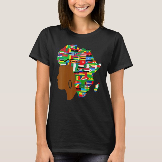 Camiseta African Black Queen Map Of Africa Black History (Frente)
