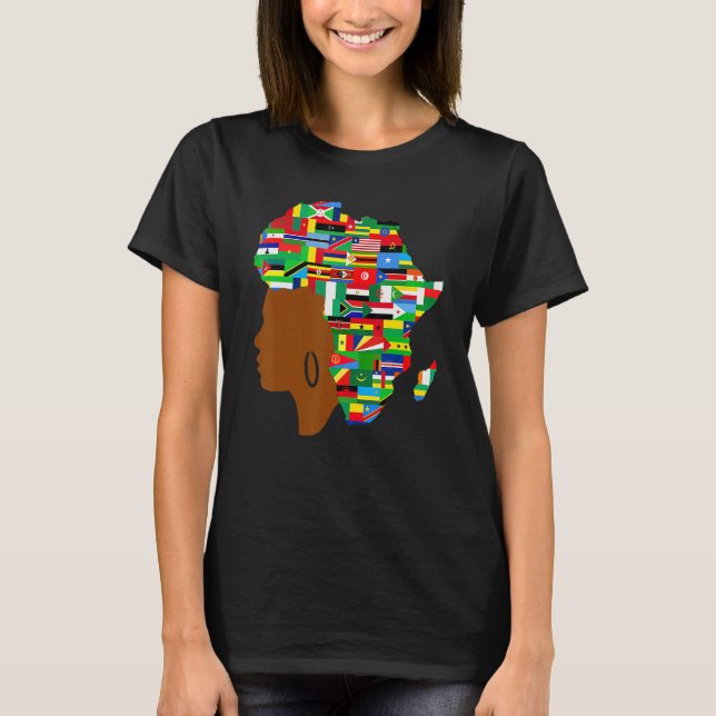 Camiseta African Black Queen Map Of Africa Black History Wo (Frente)