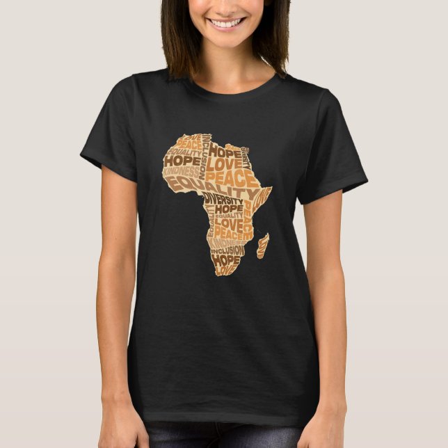 Camiseta African Equality Pattern Melanin Skin Tone Africa  (Frente)