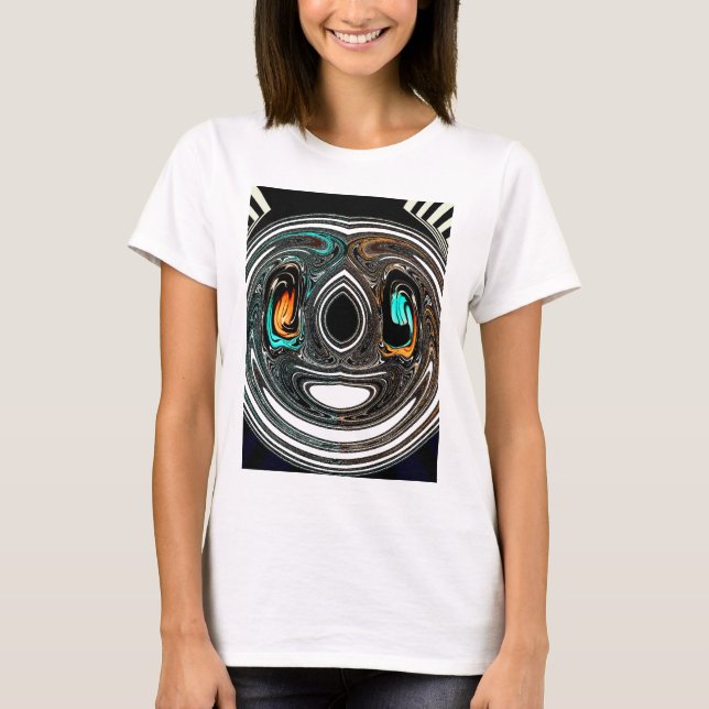 Camiseta African Ethnic Doodle Zebra texturou Art Impressão (Frente)