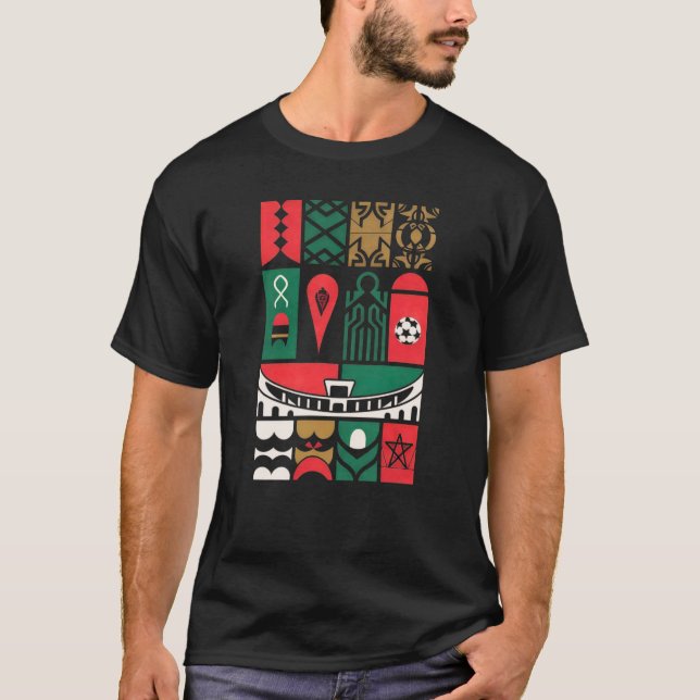 Camiseta African Football Morocco 2025 Inspired Graphic T-S (Frente)